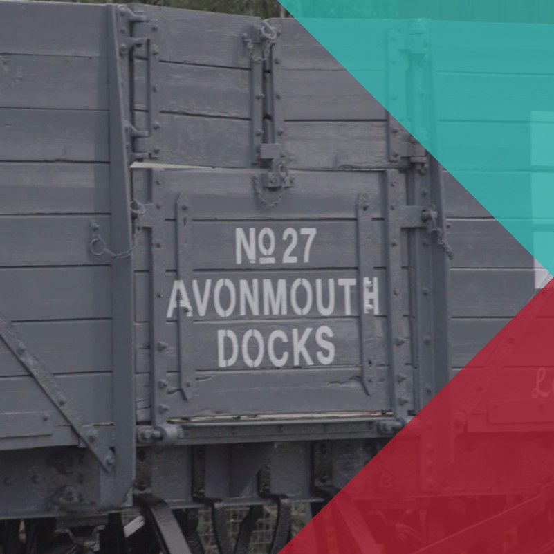 A photo of a freight train with the writing 'No27 Avonmouth Docks'